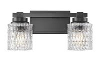 Two Light Vanity by Z-Lite - Jacqueline Collection, Matte Black Finish - 6101-2V-MB