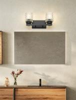 Two Light Vanity by Z-Lite - Jacqueline Collection, Matte Black Finish - 6101-2V-MB