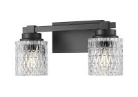 Two Light Vanity by Z-Lite - Jacqueline Collection, Matte Black Finish - 6101-2V-MB