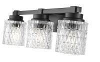Three Light Vanity by Z-Lite - Jacqueline Collection, Matte Black Finish - 6101-3V-MB