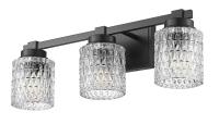 Three Light Vanity by Z-Lite - Jacqueline Collection, Matte Black Finish - 6101-3V-MB