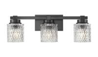 Three Light Vanity by Z-Lite - Jacqueline Collection, Matte Black Finish - 6101-3V-MB