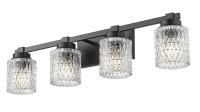 Four Light Vanity by Z-Lite - Jacqueline Collection, Matte Black Finish - 6101-4V-MB