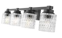 Four Light Vanity by Z-Lite - Jacqueline Collection, Matte Black Finish - 6101-4V-MB