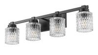 Four Light Vanity by Z-Lite - Jacqueline Collection, Matte Black Finish - 6101-4V-MB