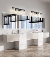 Four Light Vanity by Z-Lite - Jacqueline Collection, Matte Black Finish - 6101-4V-MB