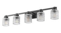 Five Light Vanity by Z-Lite - Jacqueline Collection, Matte Black Finish - 6101-5V-MB