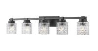 Five Light Vanity by Z-Lite - Jacqueline Collection, Matte Black Finish - 6101-5V-MB