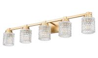 Five Light Vanity by Z-Lite - Jacqueline Collection, Modern Gold Finish - 6101-5V-MGLD