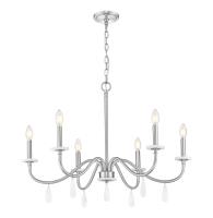 Six Light Chandelier by Z-Lite - Toussant Collection, Brushed Nickel Finish - 6103-32BN