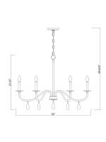 Six Light Chandelier by Z-Lite - Toussant Collection, Brushed Nickel Finish - 6103-32BN