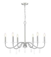 Six Light Chandelier by Z-Lite - Toussant Collection, Brushed Nickel Finish - 6103-32BN