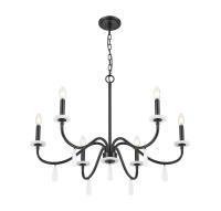 Six Light Chandelier by Z-Lite - Toussant Collection, Matte Black Finish - 6103-32MB