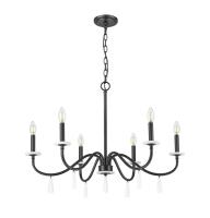 Six Light Chandelier by Z-Lite - Toussant Collection, Matte Black Finish - 6103-32MB