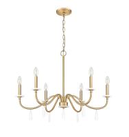Six Light Chandelier by Z-Lite - Toussant Collection, Modern Gold Finish - 6103-32MGLD