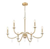 Six Light Chandelier by Z-Lite - Toussant Collection, Modern Gold Finish - 6103-32MGLD