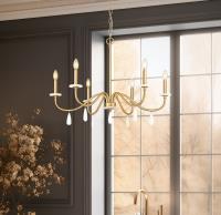Six Light Chandelier by Z-Lite - Toussant Collection, Modern Gold Finish - 6103-32MGLD
