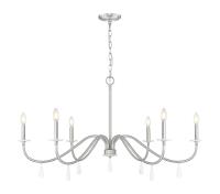 Six Light Chandelier by Z-Lite - Toussant Collection, Brushed Nickel Finish - 6103-45BN