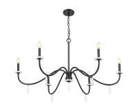 Six Light Chandelier by Z-Lite - Toussant Collection, Matte Black Finish - 6103-45MB