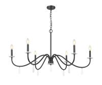 Six Light Chandelier by Z-Lite - Toussant Collection, Matte Black Finish - 6103-45MB