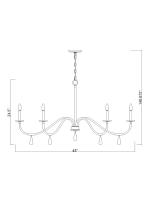 Six Light Chandelier by Z-Lite - Toussant Collection, Matte Black Finish - 6103-45MB