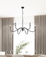 Six Light Chandelier by Z-Lite - Toussant Collection, Matte Black Finish - 6103-45MB