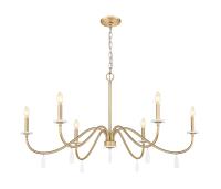 Six Light Chandelier by Z-Lite - Toussant Collection, Modern Gold Finish - 6103-45MGLD
