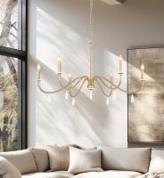 Six Light Chandelier by Z-Lite - Toussant Collection, Modern Gold Finish - 6103-45MGLD