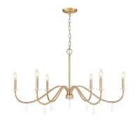 Six Light Chandelier by Z-Lite - Toussant Collection, Modern Gold Finish - 6103-45MGLD