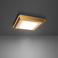 LED Flush Mount by Modern Forms - Grandstand Collection, Beige Travertine/Aged Brass Finish - FM212614-WV/AB