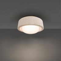 LED Flush Mount by Modern Forms - Tane Collection, Beige Travertine/Aged Brass Finish - FM224613-WV/AB