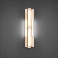 LED Wall Sconce by Modern Forms - Conan Collection, Beige Travertine/Aged Brass Finish - WS244628-WV/AB