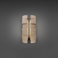 LED Outdoor Wall Sconce by Modern Forms - Formation Collection, Beige Travertine/Black Finish - WSW210616-WV/BK