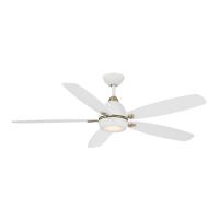52" Ceiling Fan by Minka Aire - Soreno Collection, Alabaster White Finish - F649L-ALW/BBR
