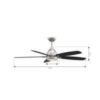 52" Ceiling Fan by Minka Aire - Soreno Collection, Brushed Nickel Finish - F649L-BN/CL