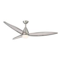 64" Ceiling Fan by Minka Aire - Fleur Collection, Brushed Nickel Finish - F757L-BN