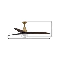64" Ceiling Fan by Minka Aire - Fleur Collection, Heritage Brass Finish - F757L-HBR/DB