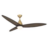 64" Ceiling Fan by Minka Aire - Fleur Collection, Heritage Brass Finish - F757L-HBR/DB