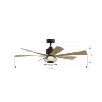 56" Ceiling Fan by Minka Aire - Veyra Collection, Dark Bronze Finish - F761L-DB/WTO