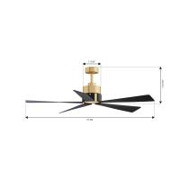 54" Ceiling Fan by Minka Aire - Oovin Collection, Heritage Brass Finish - F766L-HBR/CL