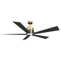 54" Ceiling Fan by Minka Aire - Oovin Collection, Heritage Brass Finish - F766L-HBR/CL