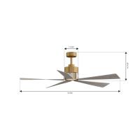 54" Ceiling Fan by Minka Aire - Oovin Collection, Heritage Brass Finish - F766L-HBR/WCD