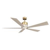 54" Ceiling Fan by Minka Aire - Oovin Collection, Heritage Brass Finish - F766L-HBR/WCD