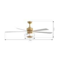 60" Ceiling Fan by Minka Aire - Ligero Collection, Heritage Brass Finish - F769L-HBR/ALW