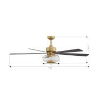 60" Ceiling Fan by Minka Aire - Ligero Collection, Heritage Brass Finish - F769L-HBR/CL