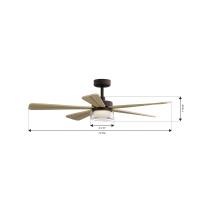 52" Ceiling Fan by Minka Aire - Nellora Collection, Dark Bronze Finish - F772L-DB/WTO