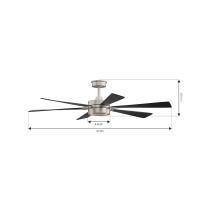 60" Ceiling Fan by Minka Aire - Brenix Collection, Brushed Nickel Finish - F773L-BN/CL