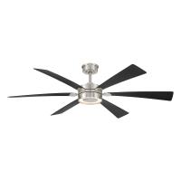 60" Ceiling Fan by Minka Aire - Brenix Collection, Brushed Nickel Finish - F773L-BN/CL