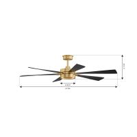 60" Ceiling Fan by Minka Aire - Brenix Collection, Heritage Brass Finish - F773L-HBR/CL