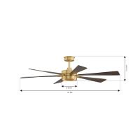 60" Ceiling Fan by Minka Aire - Brenix Collection, Heritage Brass Finish - F773L-HBR/DO